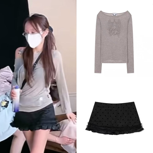 韩系星星翅膀字母打底衫长袖T恤