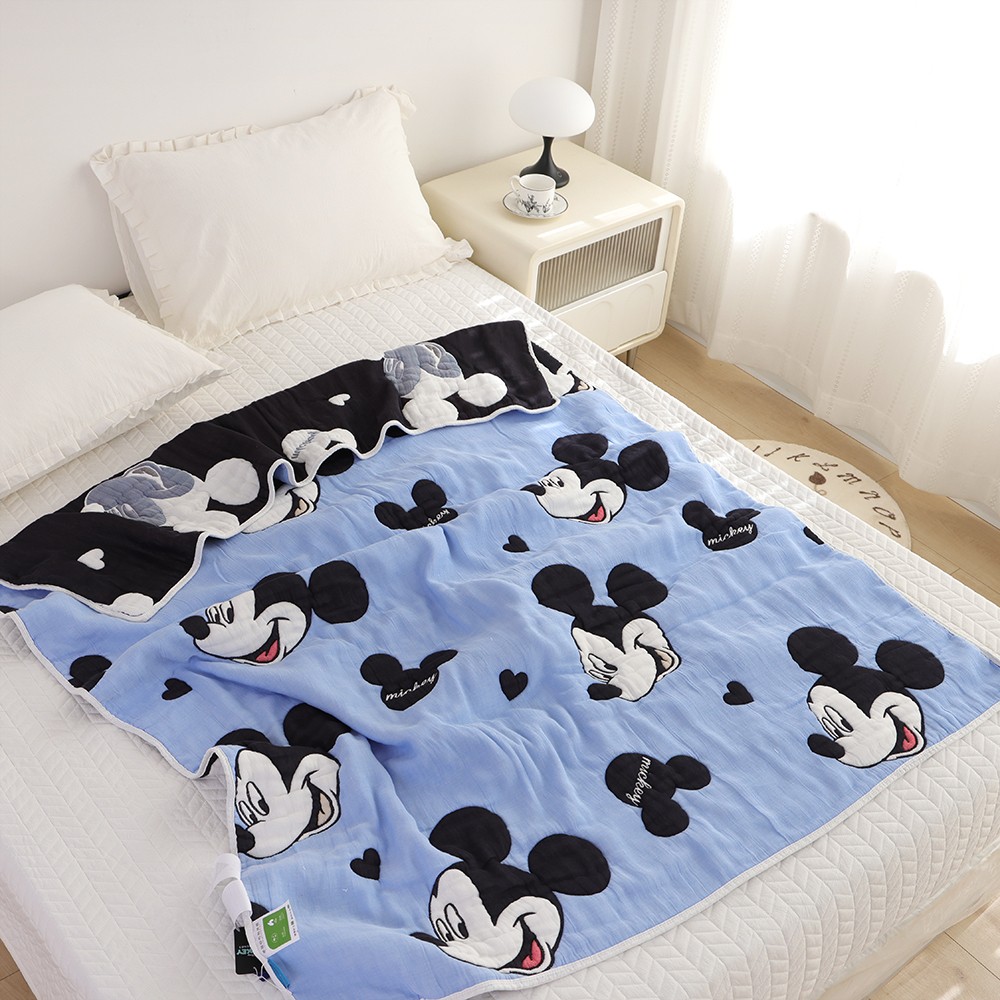 纯棉纱布卡通儿童毛巾被盖毯柔软