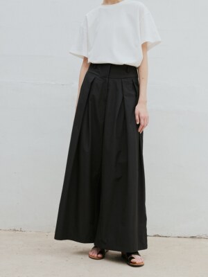 Fist to Fist 经典立体压褶设计 半松紧腰大廓形阔腿裤女夏FK0020