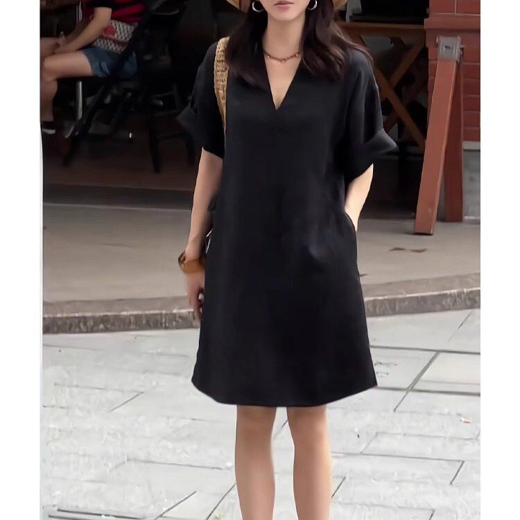大码女装中长款衬衫连衣