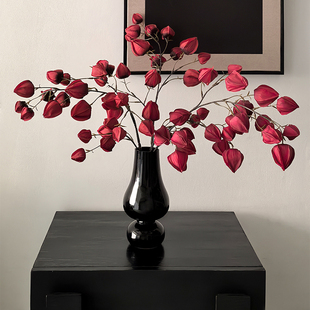 花植间中古风红色灯笼花仿真花春节生日新年喜庆仿真花束花艺摆设