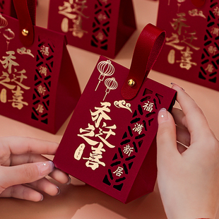 喜糖盒子乔迁之喜手提小礼盒搬家新居回礼喜糖袋子糖果包装盒空盒