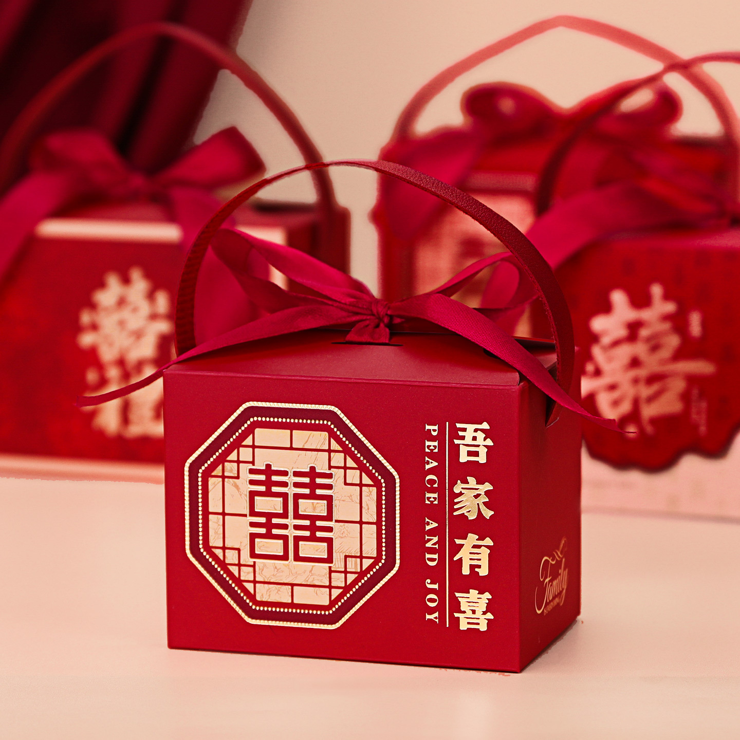 喜糖盒子结婚批发礼盒婚礼手提袋子包装盒伴手礼糖果中式高级空盒