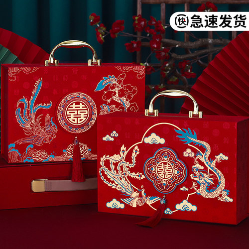 彩礼钱盒子订婚礼金盒三金装10万