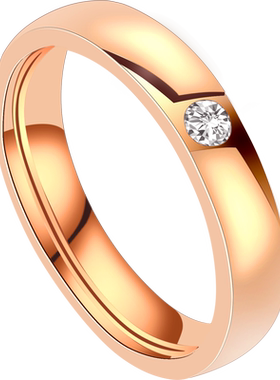 精致ins潮风网红钛钢18k情侣戒指