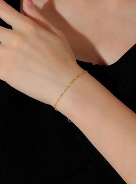 经典水波纹配饰可水洗礼物时髦流光溢彩经典温柔不掉色素手链女