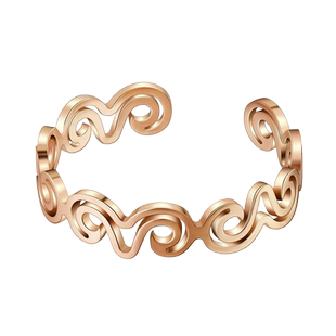 生肖小羊开口戒指女时尚个性ins潮指环网红钛钢18k玫瑰金尾戒小指