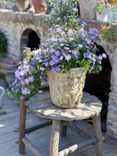 小花农花 手压粗陶红陶立体浮雕复古花盆 25口径