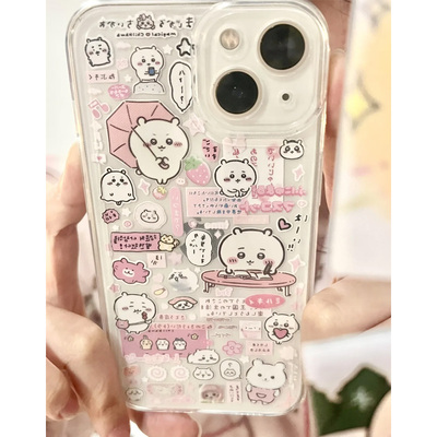 可爱吉伊卡哇小八适用iphone16promax手机壳苹果13透明14华为mate70p卡通vivox200s19小米15oppo软套红米k80