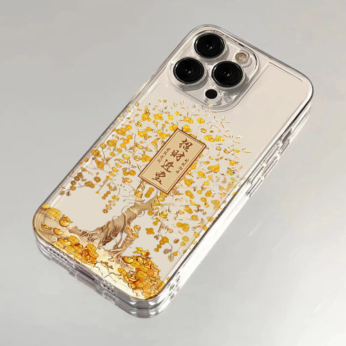 招财摇钱树适用苹果16promax手机壳华为p70个性文字reno12小米vivo荣耀200红米note13创意iPhone15硅胶14软xr