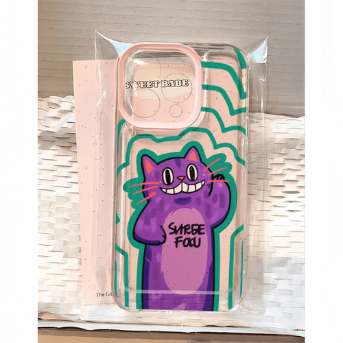 搞怪波浪猫咪适用苹果15/14pro手机壳新款华为Pura70Ultra透明卡通mate60iPhone13promax软壳OPPO小米vivos18