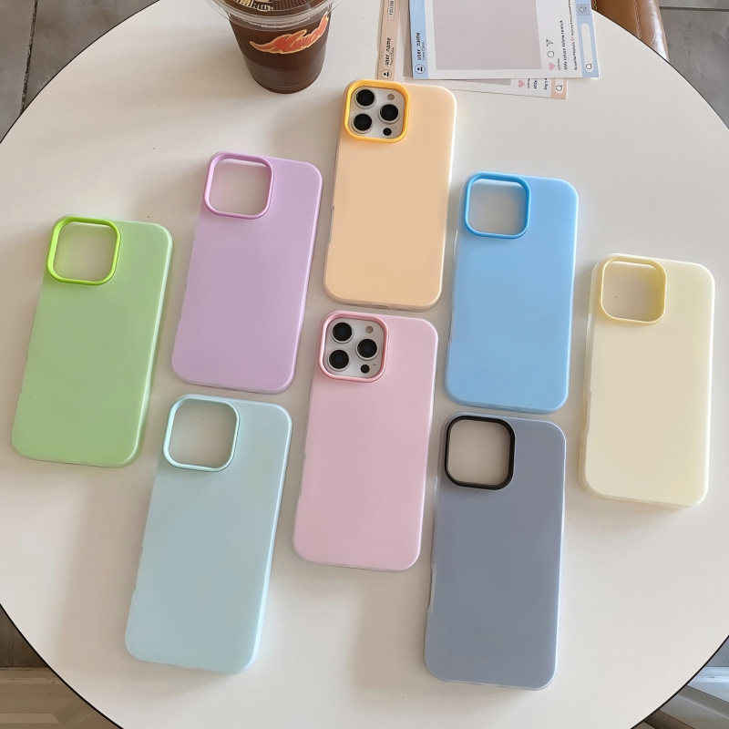 撞色果冻硅胶15promax手机壳iPhone16简约14多巴胺苹果16Promax全包14Pro纯色13亲肤磨砂14promax防摔12适用