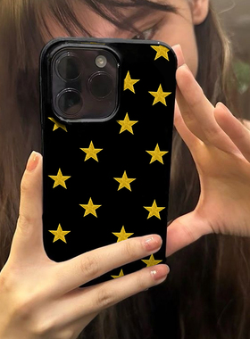 个性黄色星星适用苹果16手机壳新款iphone15promax套14pro黑色15防摔13的硅胶11小众xr爆款ip12超火por保护套