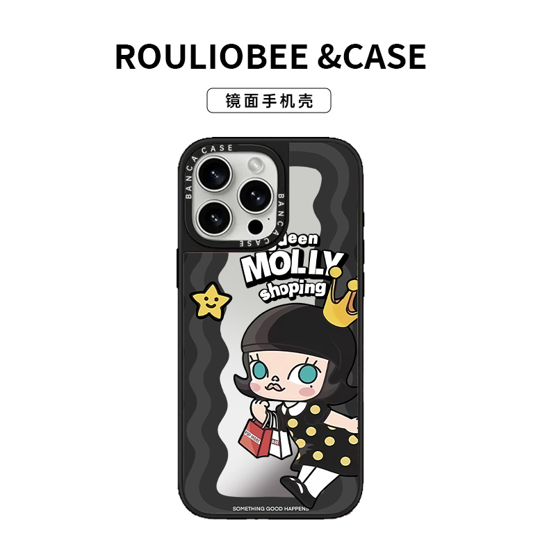 超酷少女波浪纹莫莉MOLLY可爱适用苹果手机壳iphone16promax银框镜面15pro全包14plus防摔12时尚明星CAETiF女