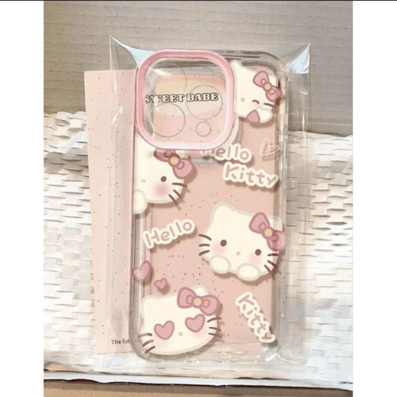 粉框爱心Kitty猫适用iphone16promax手机壳苹果13透明14华为mate70卡通vivox200小米15防摔oppo软套红米k80女