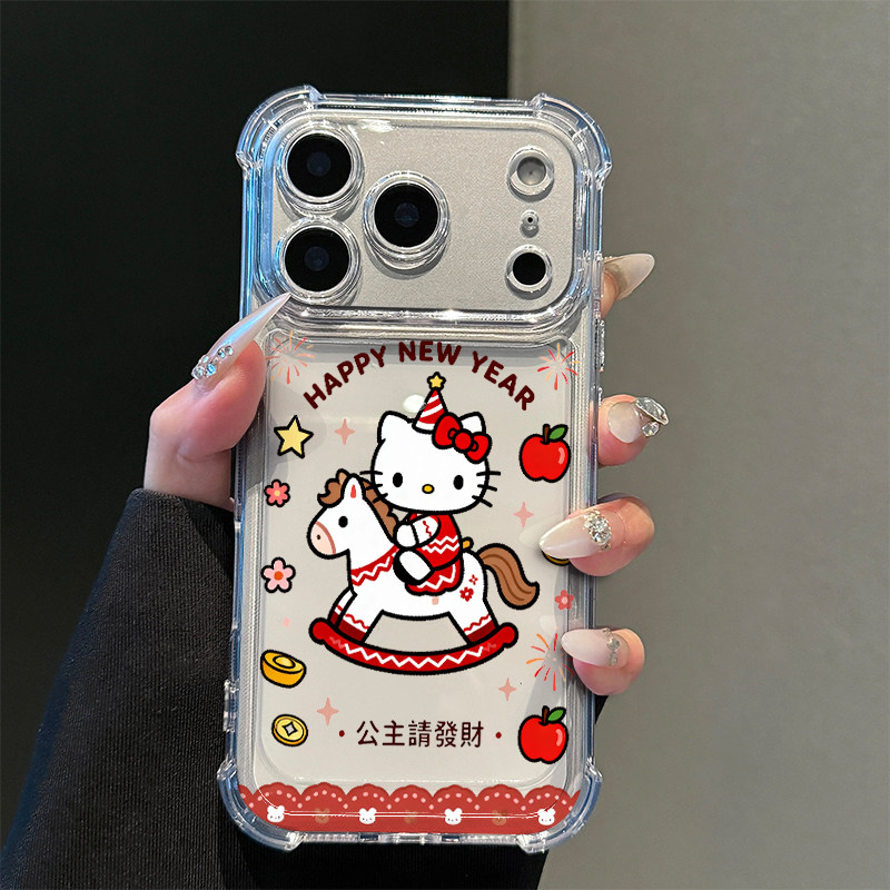 公主请发财Kitty适用苹果17promax手机壳iphone16/15透明气囊防摔套华为pura80荣耀400vivox200s小米红米oppo,3C数码配件,手机保护套/壳,淘宝优惠券,粉丝福利购,淘宝优惠卷