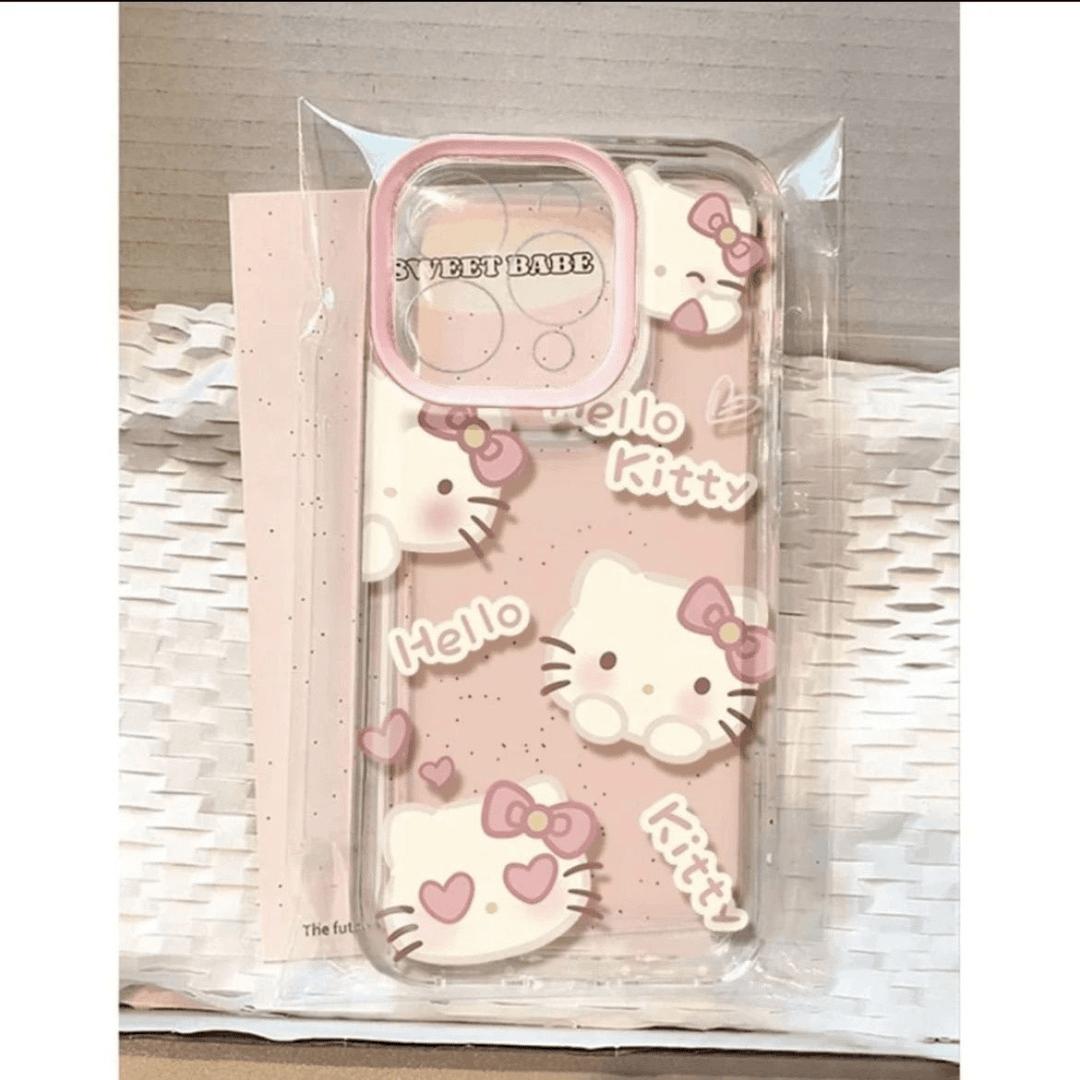 可爱kt猫苹果14的13手机壳iPhone16卡通15pro新款华为mate60粉色p70透明软壳nova12女款荣耀90猫咪适用苹果15
