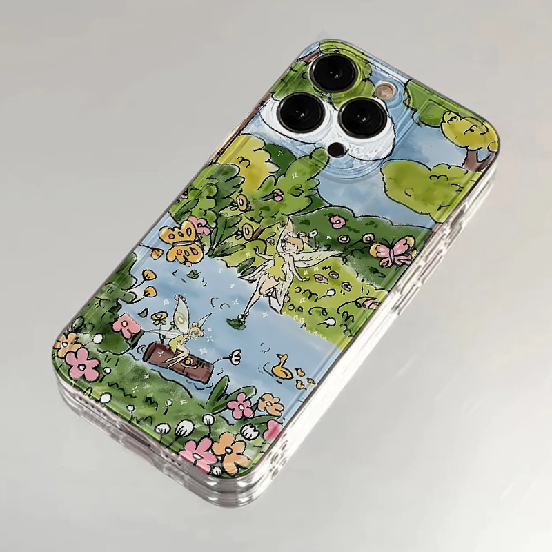 春天森系林中仙子适用苹果16promax手机壳iPhone14pro华为mate70荣耀300透明Reno13小米15vivox200s19软套k80