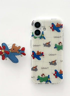 飞机机长小狗适用苹果16promax手机壳华为pura70新款荣耀300可爱opporeno13女vivos20大孔白色小米15红米k80