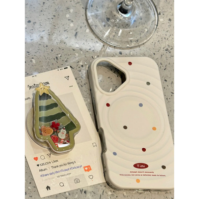 赵露思同款适用苹果16promax手机壳iphone16磁吸15pro新款13圣诞树14摇摇乐支架12创意11防摔x/xr女max保护套