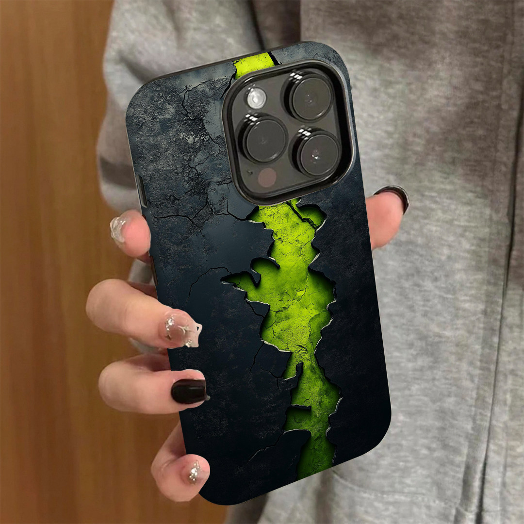绿色岩浆适用苹果16promax手机壳iPhone15/14磨砂菲林13pro高颜值oppo华为mate70荣耀小米15vivo二合一硅胶壳