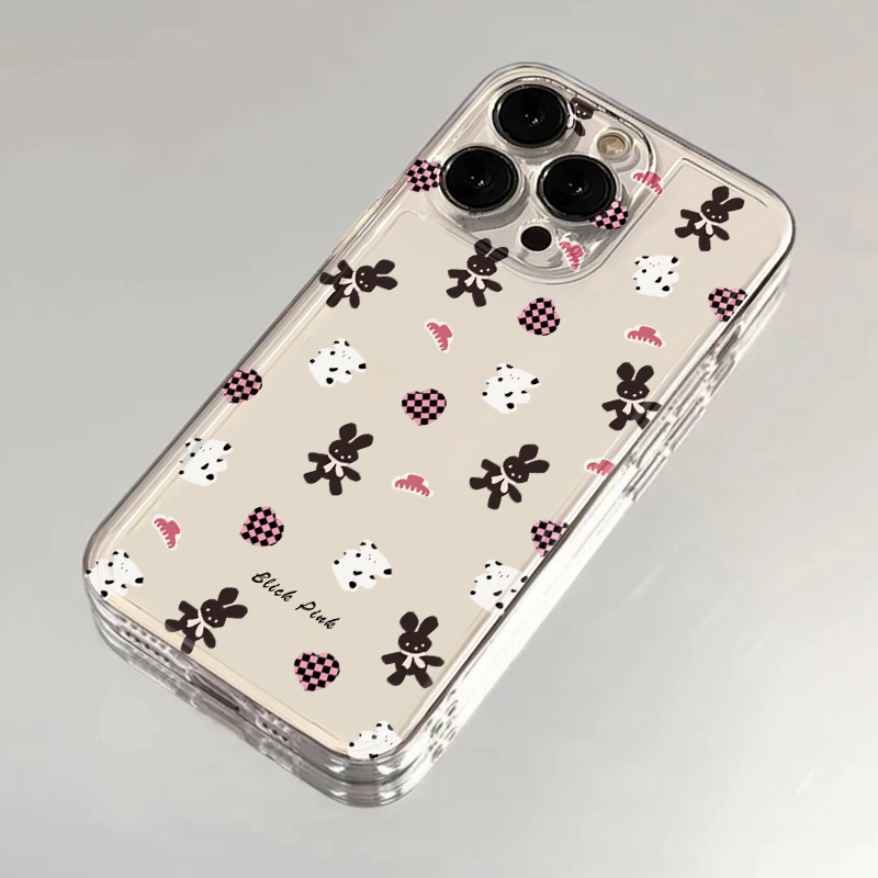 黑布偶爱心小狗适用iphone16promax手机壳苹果13透明14华为mate70pro卡通vivox200s19小米15oppo软套红米k80