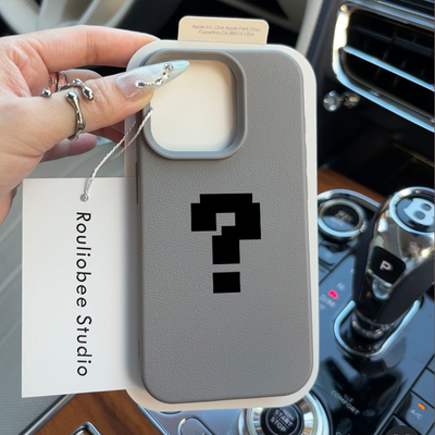 像素风手机壳适用苹果16promax趣味15简约问号iphone14pro高级感13pm软壳12新款11荔枝纹肤感plus多巴胺皮纹