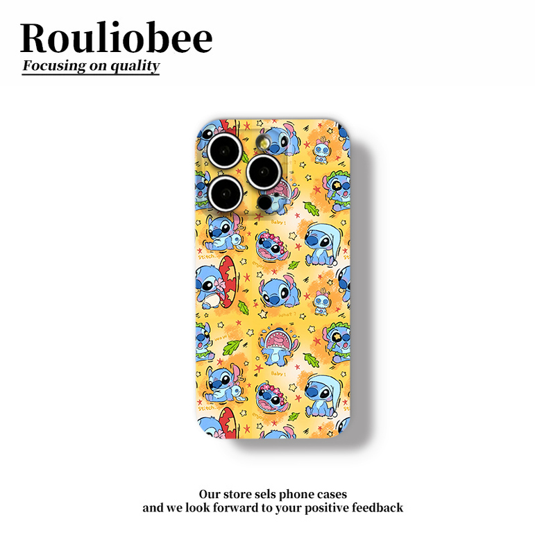 夏日海滩史迪奇菲林新款适用苹果16手机壳iPhone15promax华为mate70小米14vivoy300oppo荣耀P60nova13Reno12