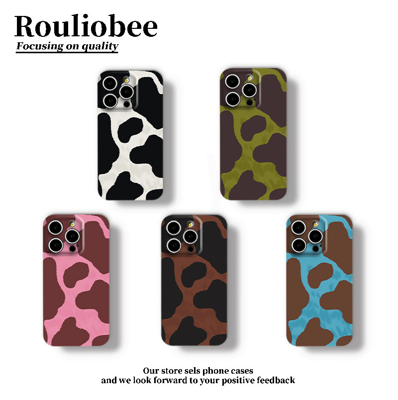 日韩个性奶牛纹手机壳适用iPhone17promax苹果16opporeno14新款mate70pro保护套华为p80荣耀400小米15vivos30