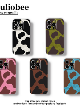 日韩个性奶牛纹手机壳适用iPhone17promax苹果16opporeno14新款mate70pro保护套华为p80荣耀400小米15vivos30