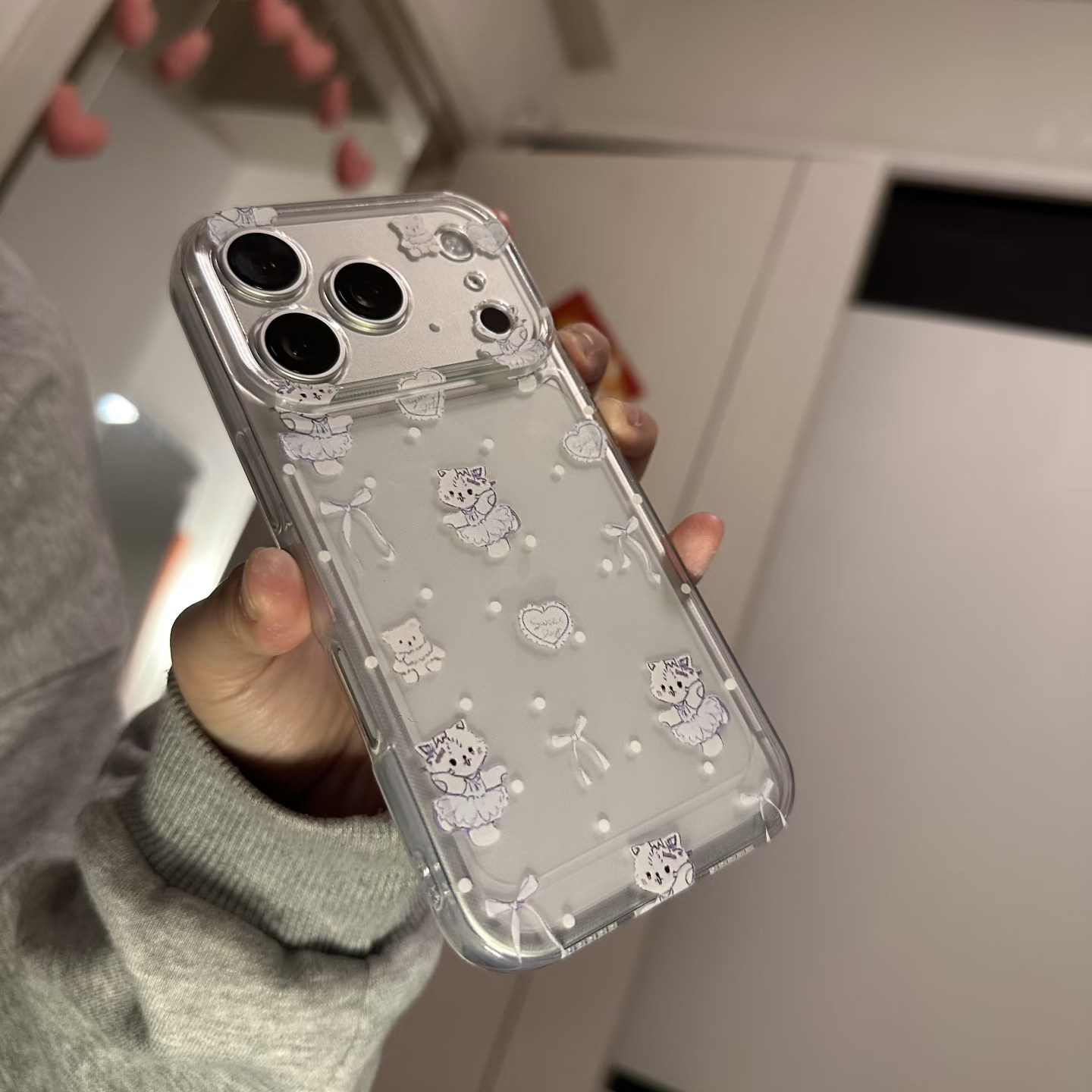 波点蝴蝶结芭蕾小猫适用苹果17promax手机壳iPhone16小米17reno15华为Pura80软套vivox300红米K90荣耀500pro