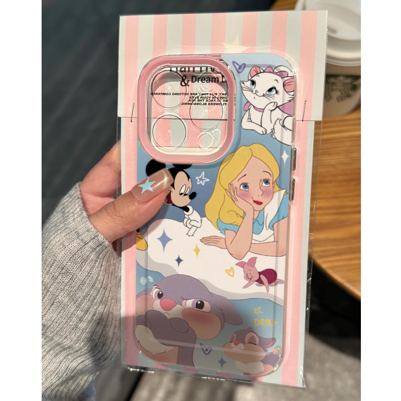 可爱爱丽丝公主适用苹果15/14pro手机壳华为Pura70Ultra卡通mate60iPhone13promax透明OPPO小米vivos18保护套
