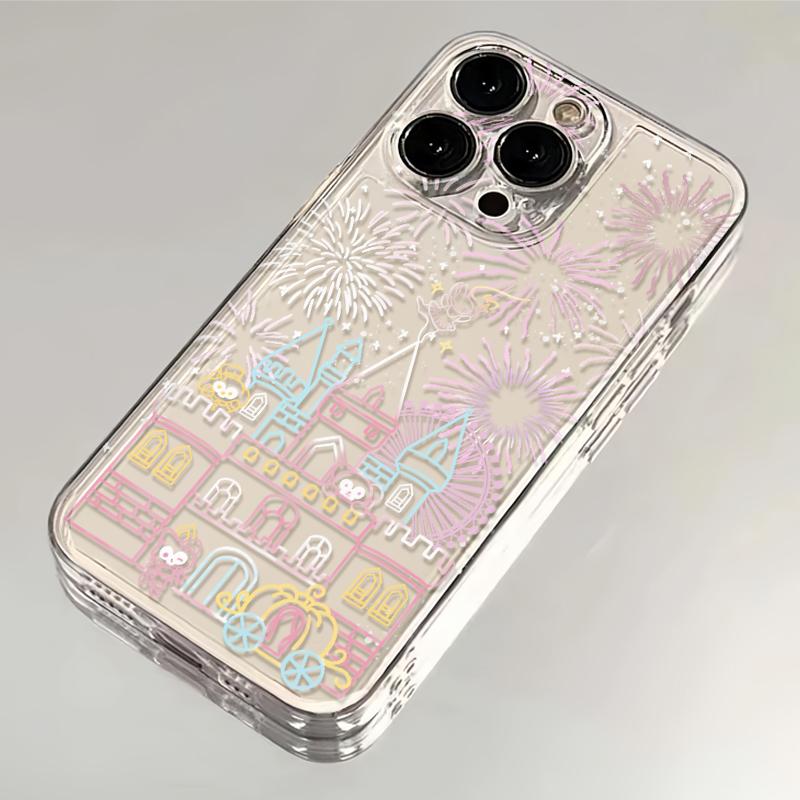 ins梦幻烟花城堡适用苹果16promax少女心手机壳iPhone15/1413荣耀200华为mate70opporeno12小米15vivos19软套