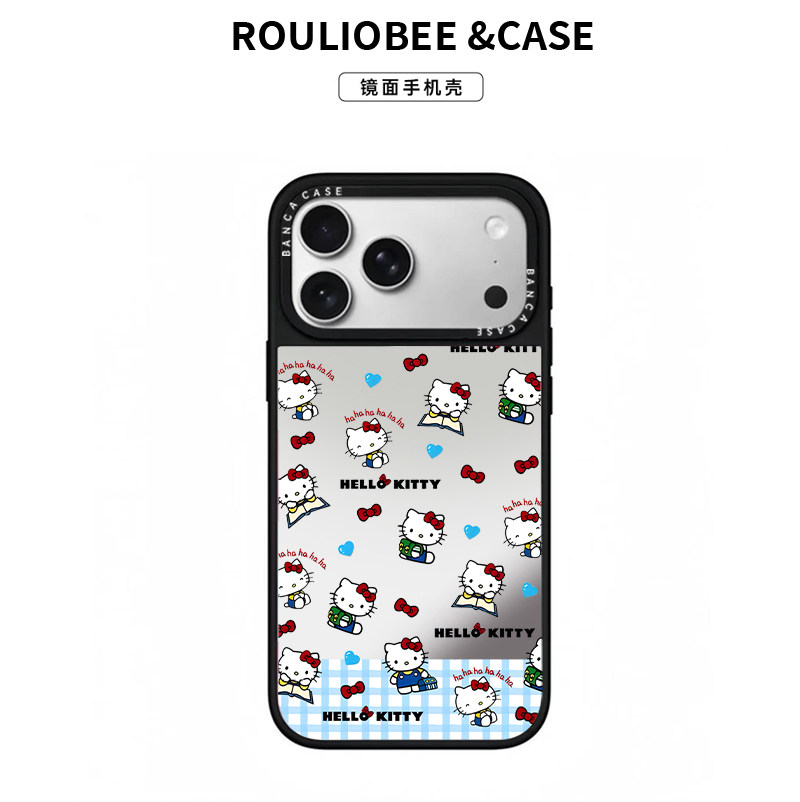 HelloKitty适用iphone17手机壳苹果16promax新款补妆镜子15pro明星同款14plus超火卡通ip13小众女12pm高级感