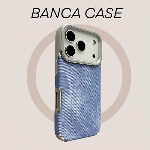 复古电镀牛仔纹适用苹果16手机壳iPhone17promax新款14华为mate70个性时尚p70小米15vivos20荣耀opporeno13套