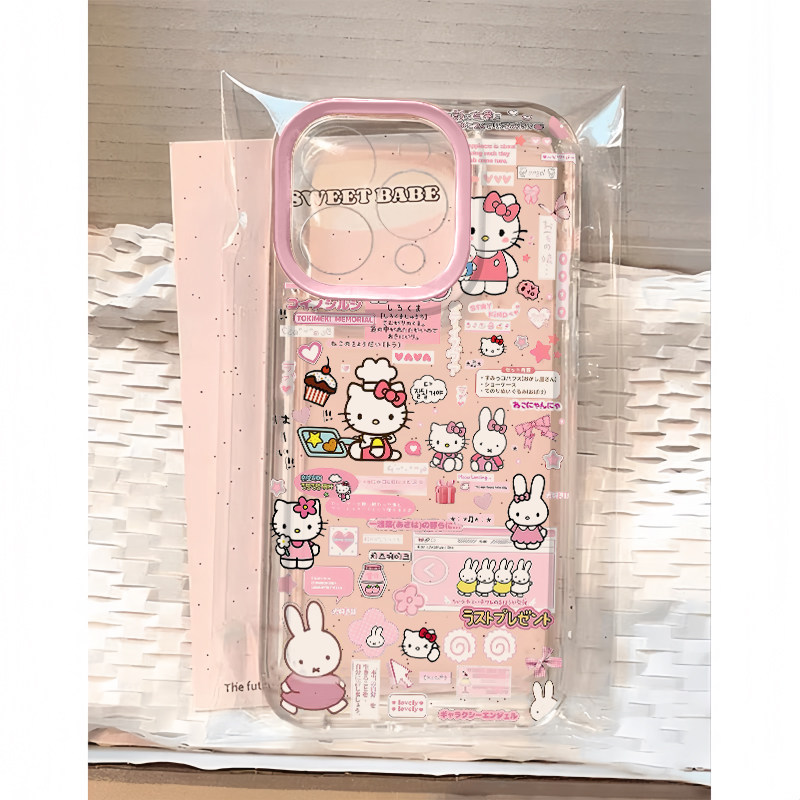 可爱米菲兔HelloKitty适用苹果17promax手机壳iPhone16小米15reno14华为Pura80保护套vivox200红米K80荣耀400