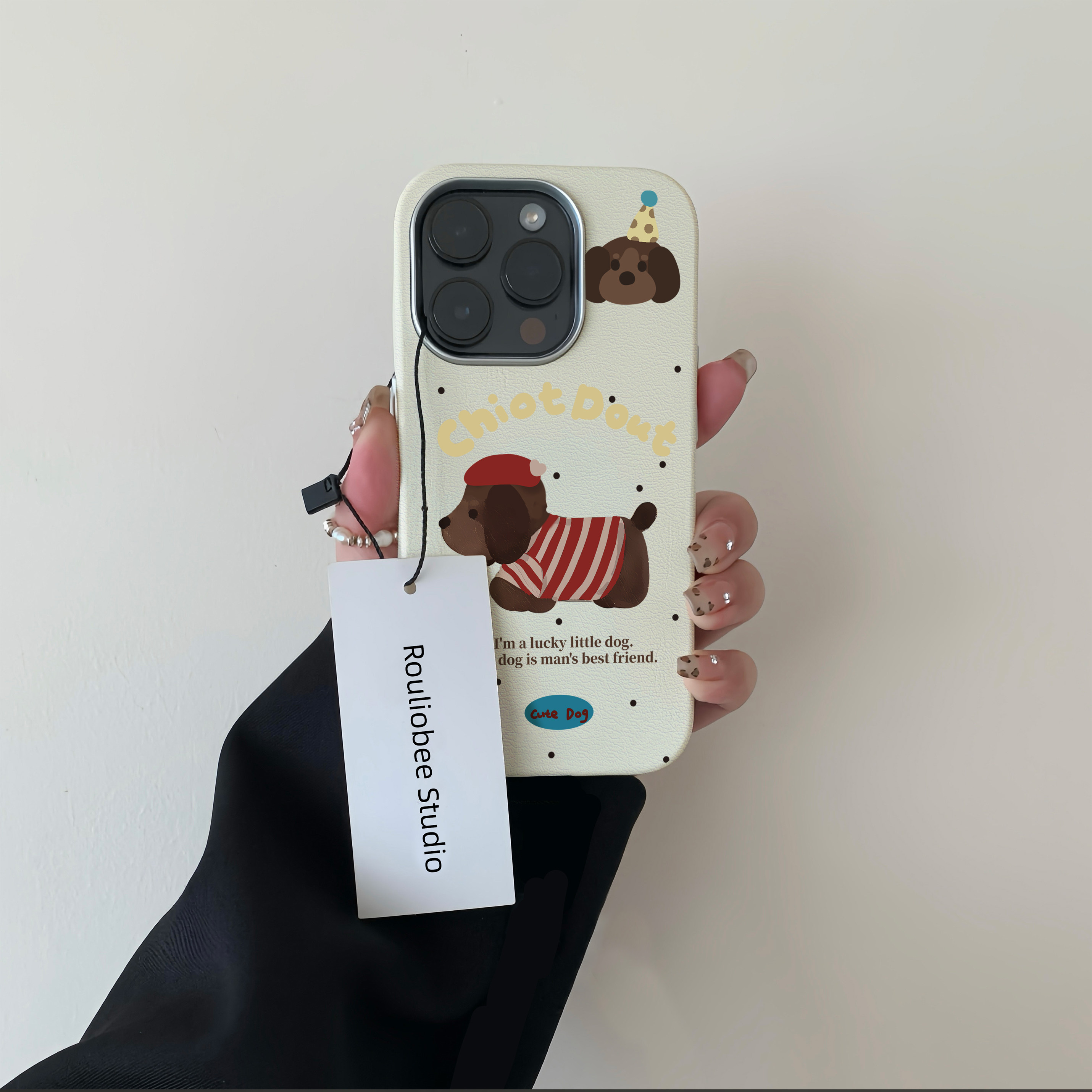 ins复古可爱腊肠狗适用iphone16promax手机壳苹果16新款16pro卡通15promax萌趣15pro女15皮纹14pro全包13日韩