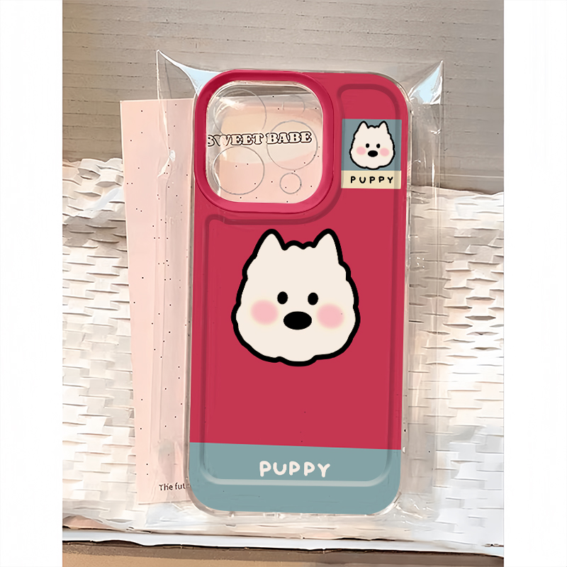 可爱粉底西高地狗狗适用苹果16promax手机壳iPhone14华为mate70新款Pura70荣耀300透明Reno13小米15vivos20软