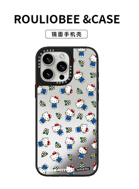 满屏蓝色裙子凯蒂猫花朵适用明星同款手机壳苹果iPhone16promax手机壳15promax14少女13镜面12保护套潮牌11pm