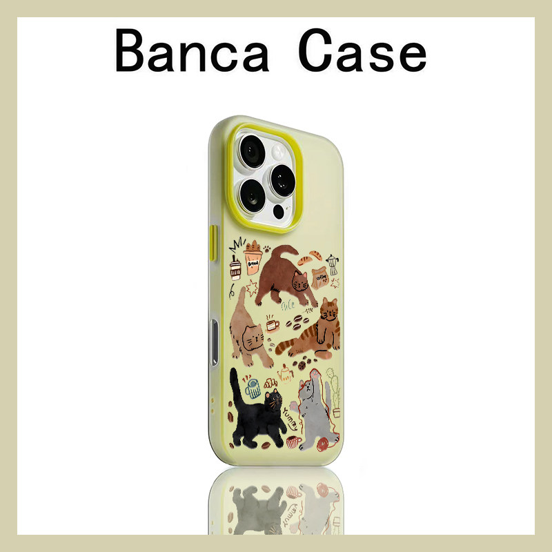 满屏五只猫猫二合一适用iPhone16pro手机壳15plus新款苹果17promax小众卡通14pro肤感果冻13防摔12/11保护套