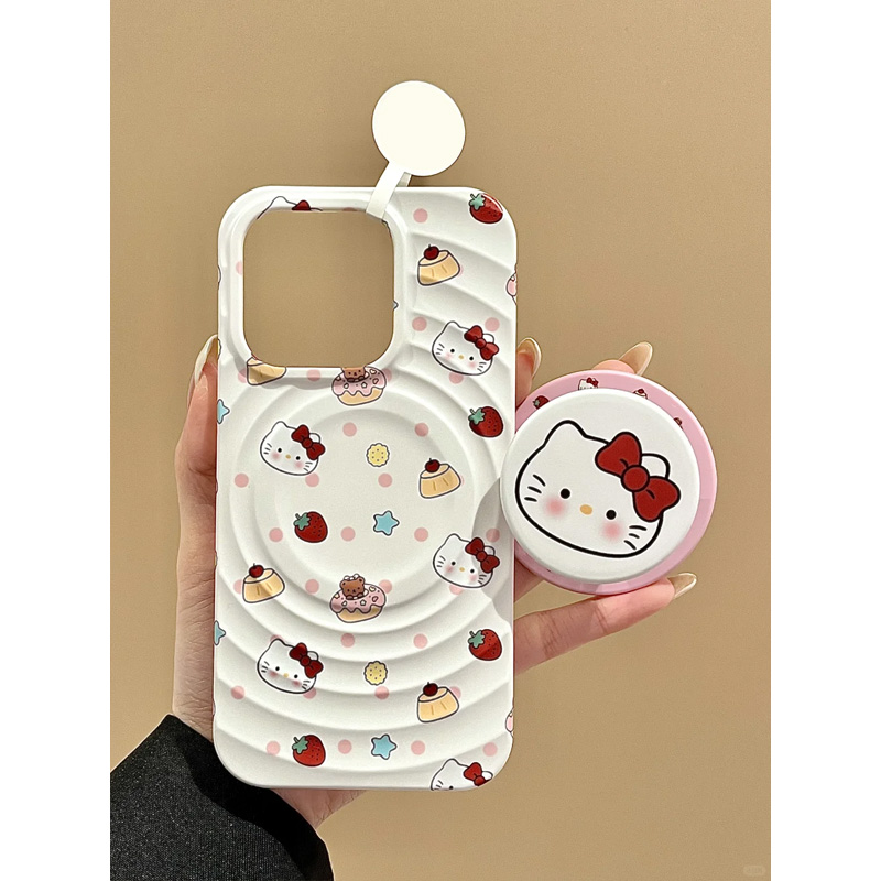 适用苹果16promax磁吸手机壳15pro草莓kitty支架iphone14新款13女xsmax简约12高级16plus韩11pro防摔xr保护套