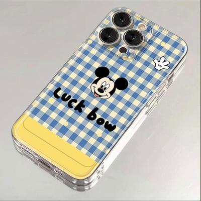 波点蓝格纹米奇适用iphone16promax手机壳苹果13透明14华为mate70pro卡通vivox200小米15女oppo保护套红米k80