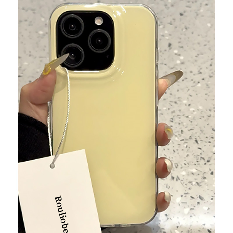 2025新款适用苹果16promax手机壳适合夏天iphone15高级感小众黄色14pro网红爆款高级版13全包防摔max纯色女款