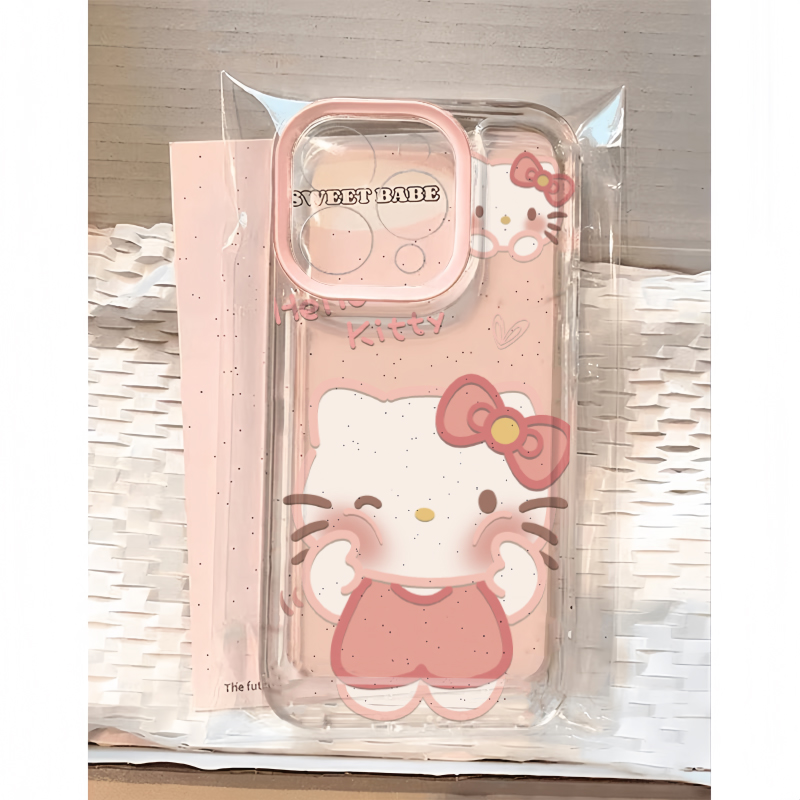 可爱凯蒂猫适用苹果15/14pro手机壳新款华为Pura70Ultra少女心透明mate60iPhone13promax软壳OPPO小米vivos18