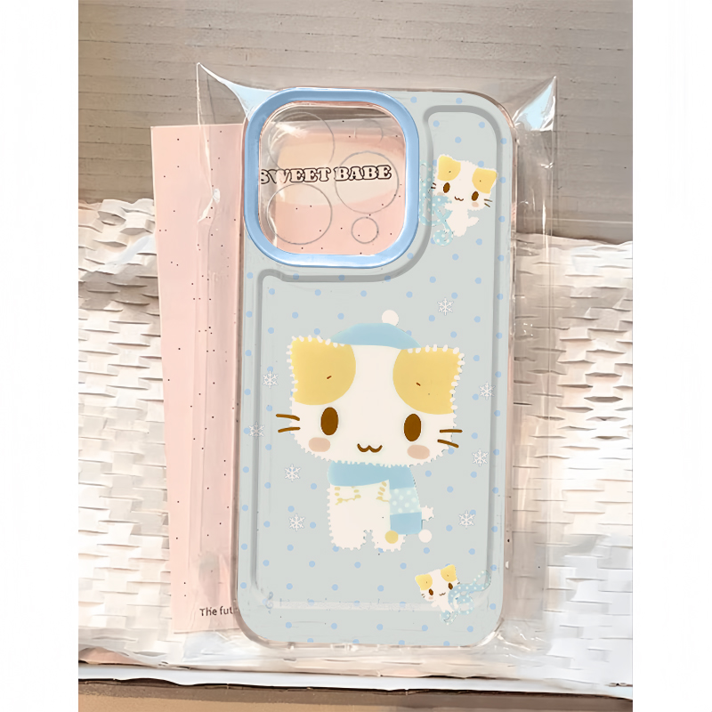 萌物棉花糖猫咪适用iphone16promax手机壳苹果13/15/14套华为pura70透明vivos19小米14防摔opporeno12红米k70