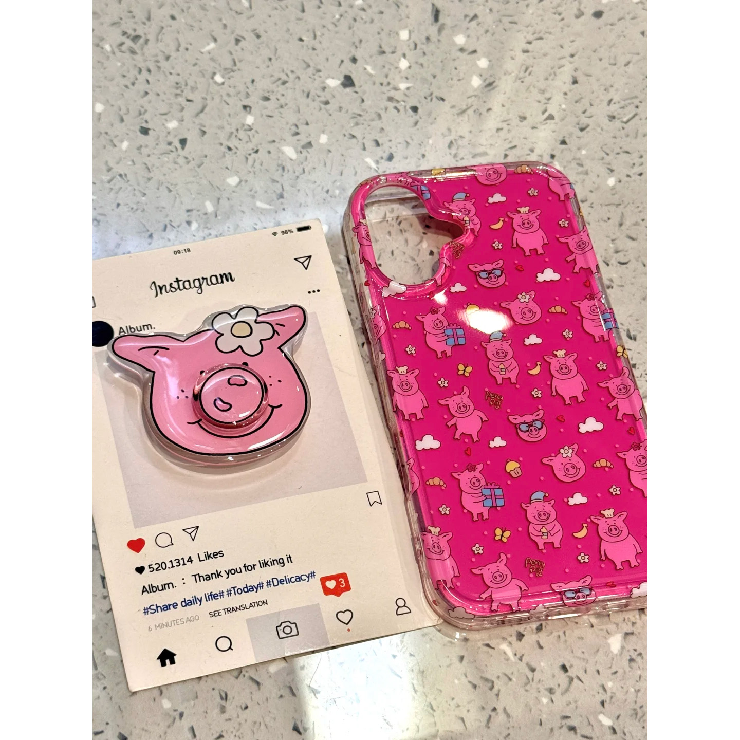 软萌可爱旋转玛莎猪支架适用苹果16promax手机壳iphone15新款mate60防摔s19小米14华为p70软壳vivopporeno12