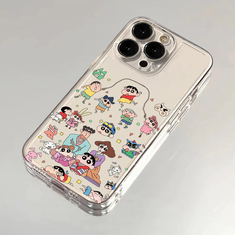 跳绳蜡笔小新伙伴适用苹果15promax手机壳iPhone16pro荣耀400华为pura80mate70软套opporeno14小米15vivos30