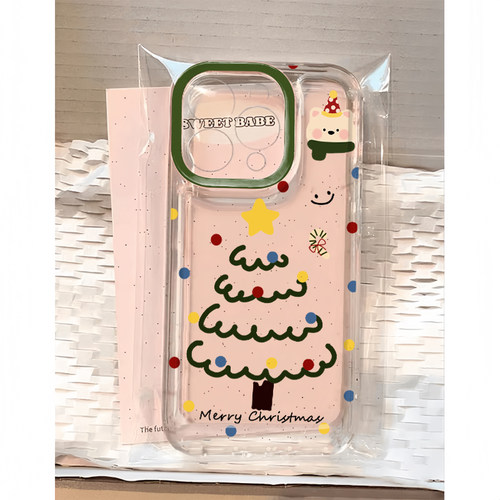 暖冬狗狗圣诞树适用苹果17promax手机壳iPhone16pro可爱小米15reno14华为Pura80软套vivox200红米K80荣耀400