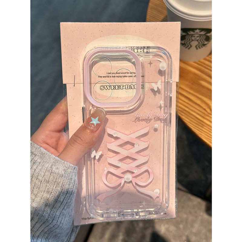 粉色绑带适用iphone15promax手机壳苹果13/14/12/11保护套xr华为p70新款vivos18小米防摔oppo红米k60荣耀200