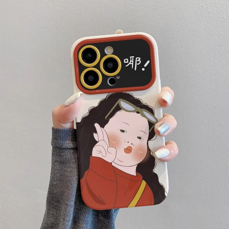 适用苹果17promax手机壳新款iphone16比耶女孩15pro高级感13卡通14可爱8plus潮流7全包x硅胶xs保护xr套max潮